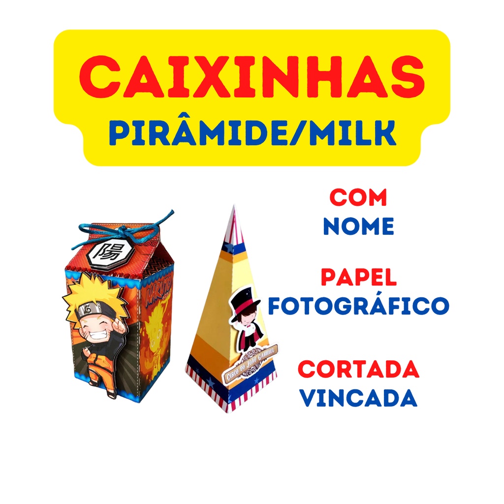 kit 10 Caixinha Milk, Pirâmide, Bis, Bala Todos os temas Papel fotográfico