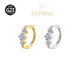 Piercing Helix Conch Argola Titânio Clik Redondo Zircônias Cravejadas《Lomiss piercing》