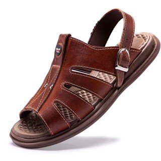 Sandalia Masculino Chinelo Ortopedica Em Couro Legitimo Solado leve