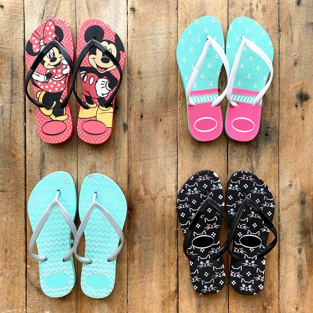 Chinelo Feminino Slim Kit 4 Sandália Frete Gratis Super Confortáveis