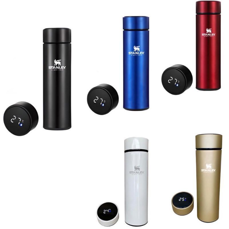 Garrafa stanley Térmica Em Aço Inox Com Termômetro Digital Visor Led - 500ml