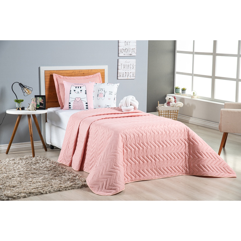 Cobre Leito Colcha Solteiro 7 Pçs Dupla Face Com Almofadas + Nó em Oferta na Shopee