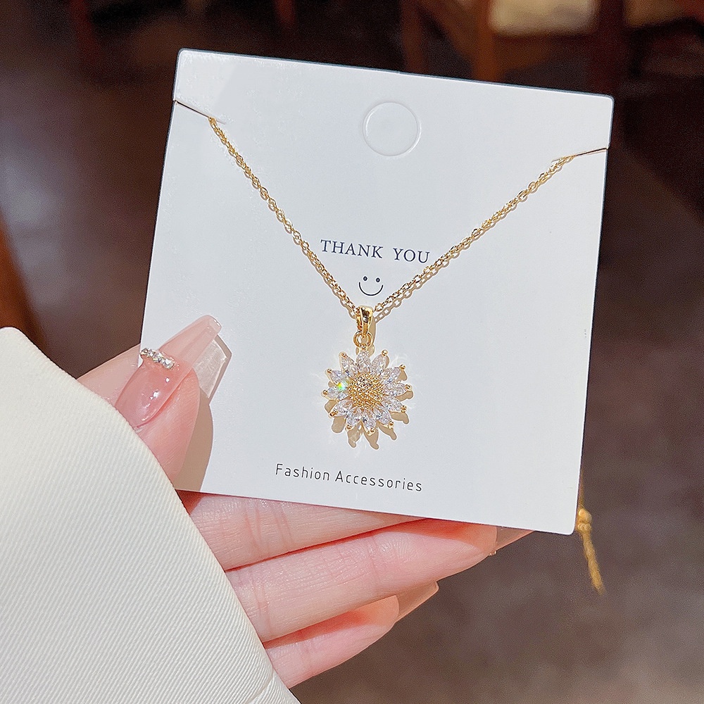 Colar Pingente De Girassol De Beleza Folha Colares De Flores Gargantilha Para Mulheres em Oferta na Shopee