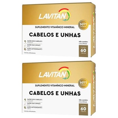 Kit 2 Lavitan Cabelos E Unhas 120 Cápsulas