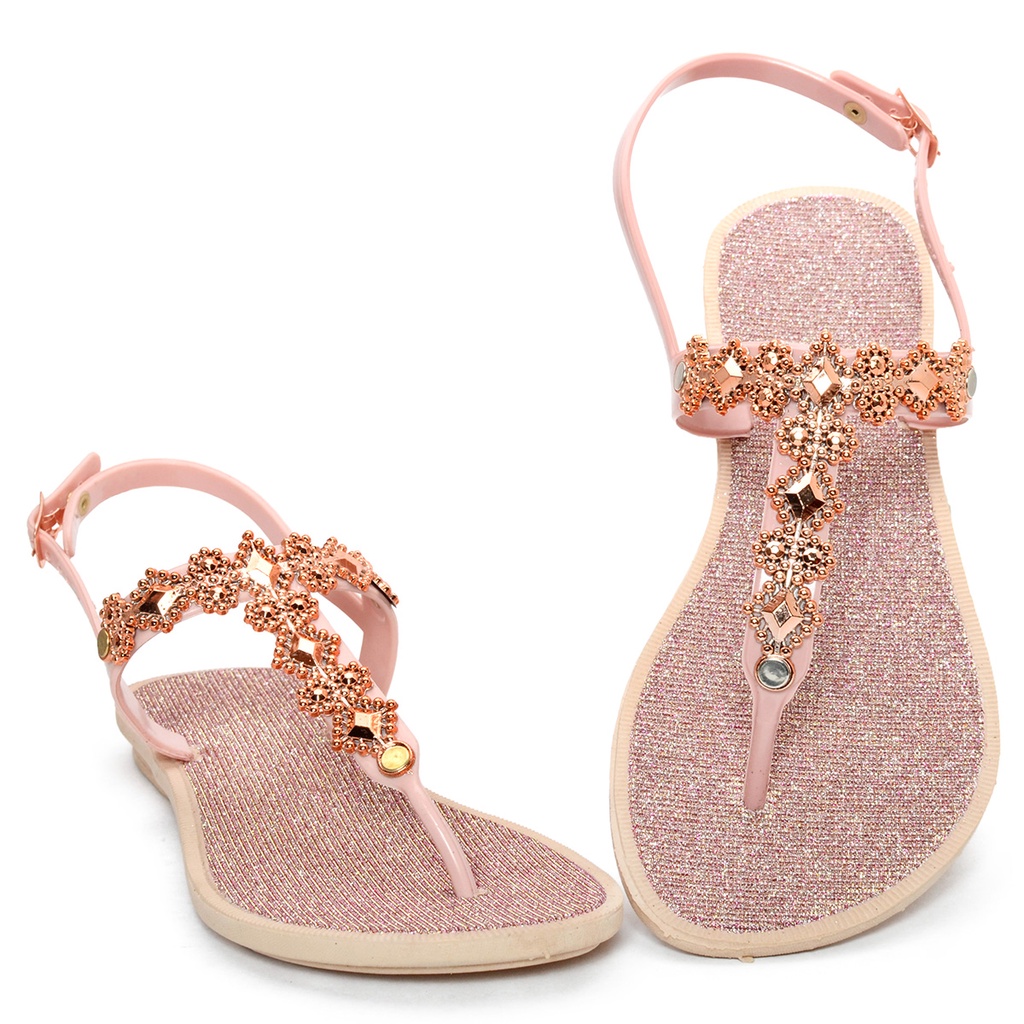 Sandália Feminina Rasteira Glitter Leve E Confortável Estilosa em Oferta na Shopee