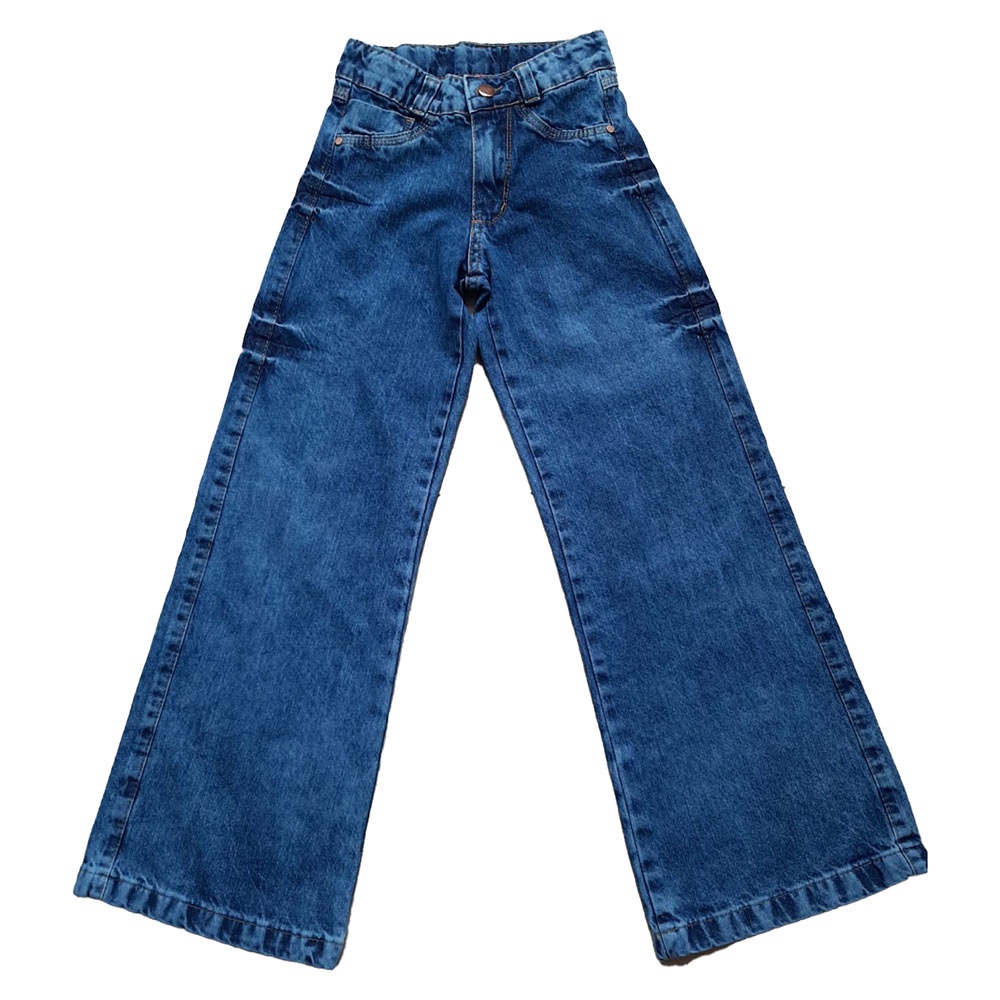 Calça Jeans Feminina Pantalona Infantil Juvenil Meninas tam 10 ao 16 (R6239)