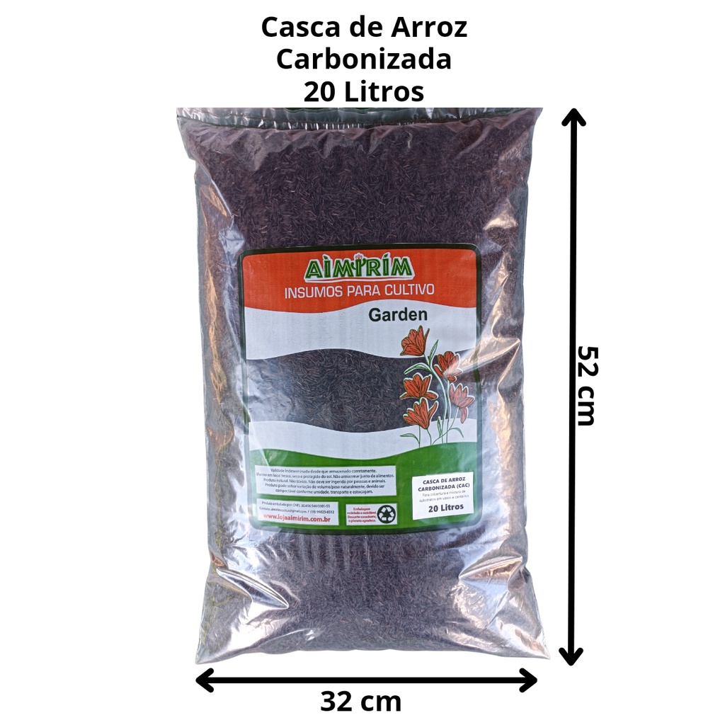 Casca De Arroz Carbonizada Substrato Suculentas Cactos 2 Kg