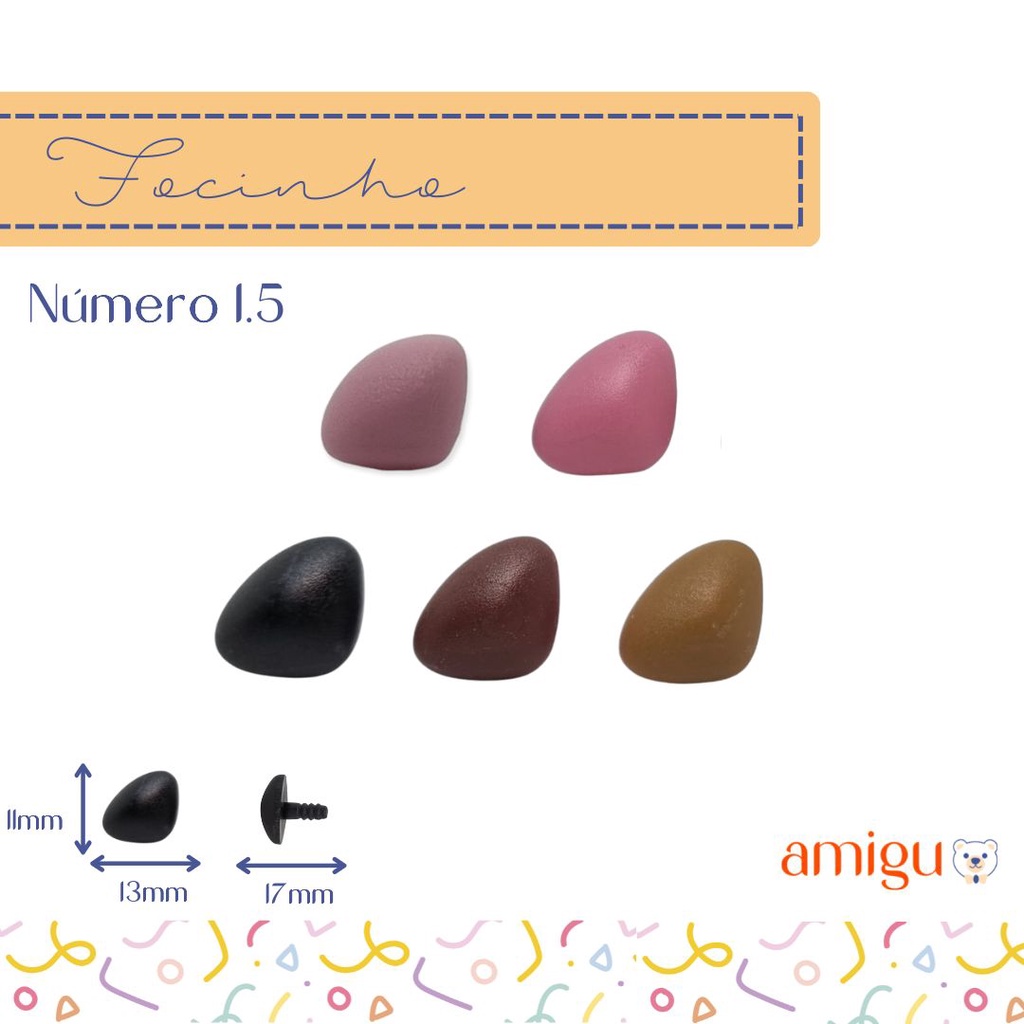 20 Focinhos 1.5 com trava de segurança - escolha a cor em Oferta na Shopee