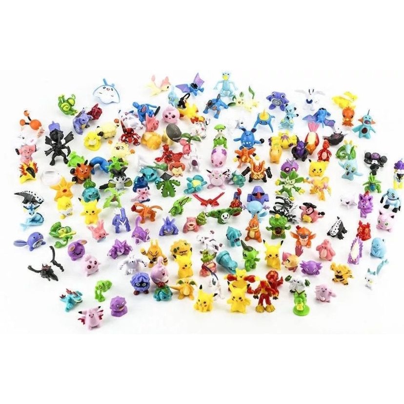 144/kit Pokemons em Miniatura Anime Bonecos Figura de Ação Pikachu Mini Brinquedos Coleção Presentes