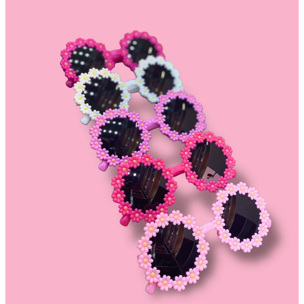 Óculos de sol infantil redondo florzinhas