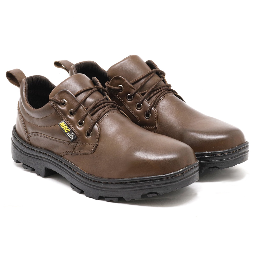 Sapato de Segurança de Couro Premium Com CA Solado de Borracha e Bico de PVC em Oferta na Shopee