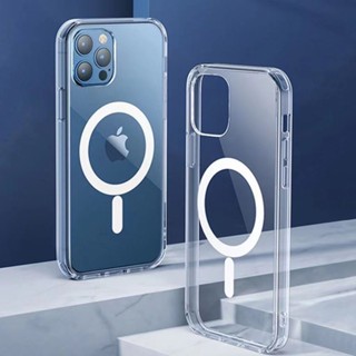 Capa Magnética Magsafe Para Carregar Indução Transparente Para Carregador Capinha P/ iPhone Magnética Case 11 12 13 14 15 PRO MAX
