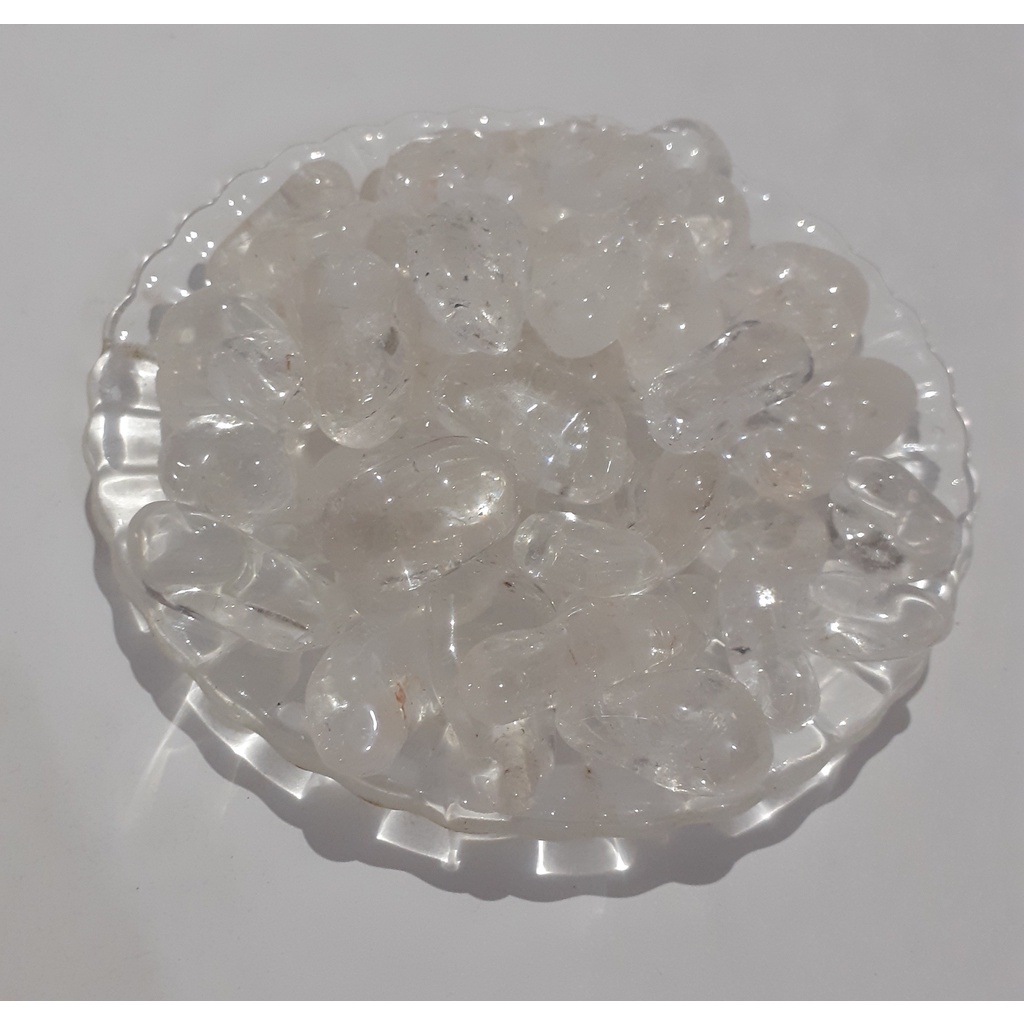 Pedra Rolada de Cristal de Quartzo transparente, Pedra Natural.