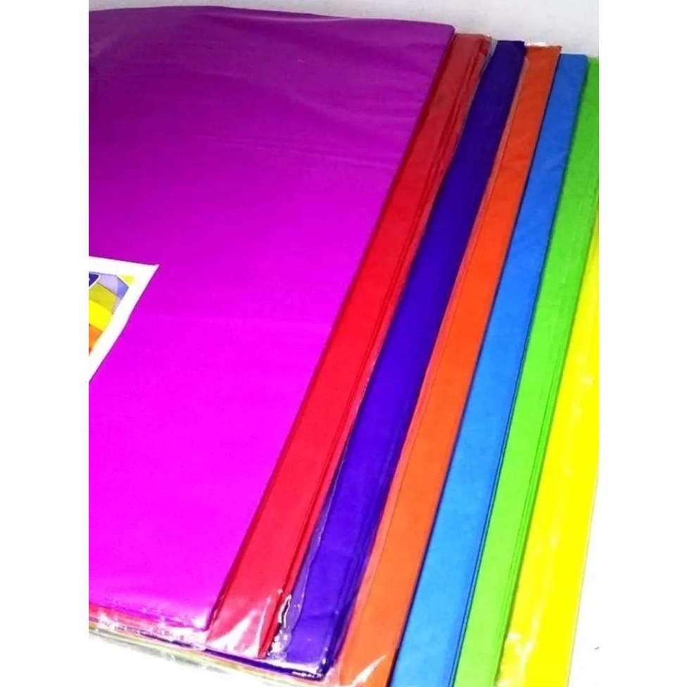 Papel de Seda 50x70 Cores Mista c/ 100 - Ideal para Pipas e Raias em Oferta na Shopee