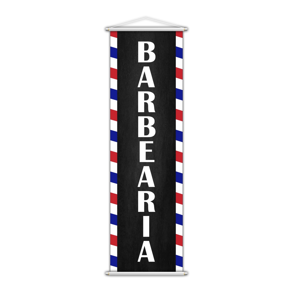Banner Barbearia Barbeiro Barba Serviço Lona 150x35cm