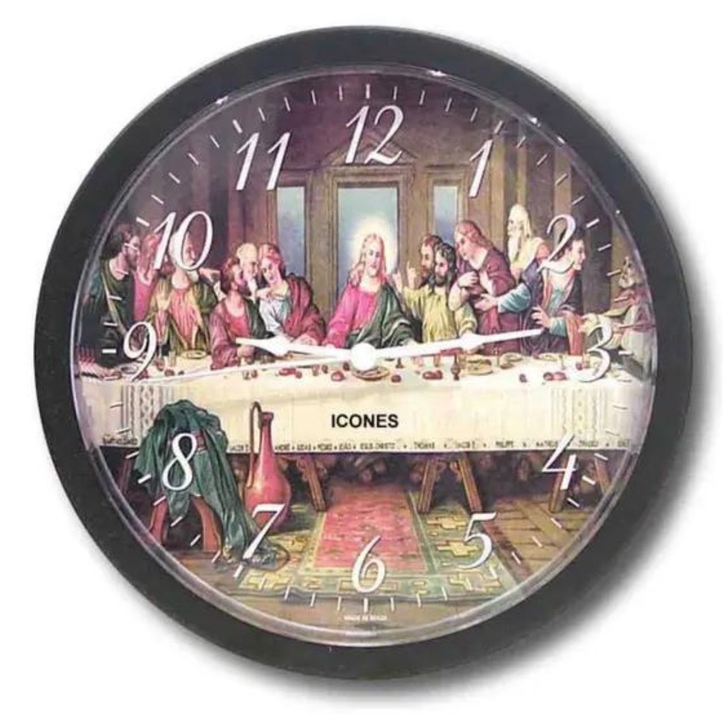 Relógio de Parede Preto  Santa Ceia Ícones  - ICONES em Oferta na Shopee