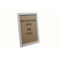 Quadro A4 Certificado Branco Com Vidro 21x30cm