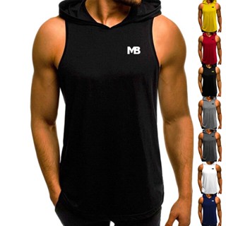 Regata Masculina MB com Capuz Oversized Longline Esportiva Academia Fitness