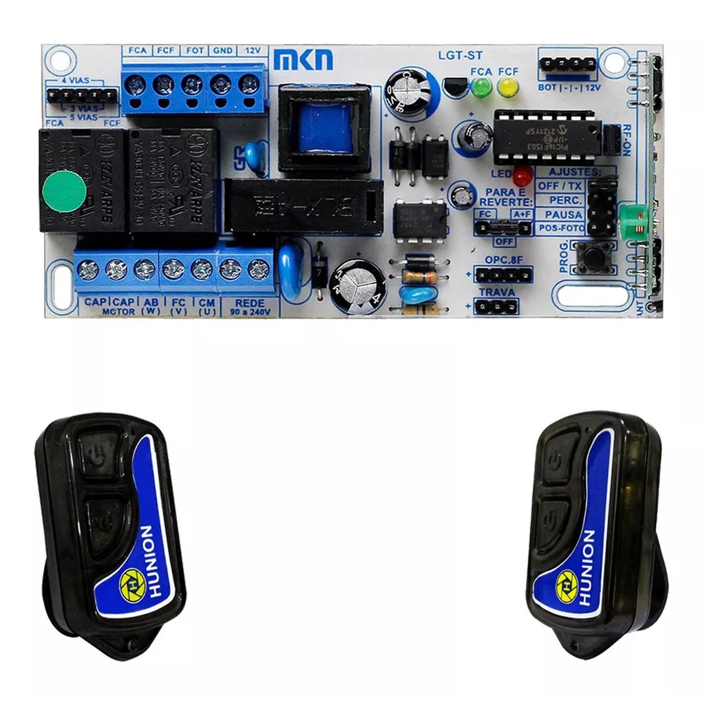 Kit Central Placa De Comando Portão Automático 02 Controles