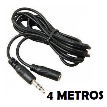 Cabo Extensor Extensão 4 Metros Fone De Ouvido Microfone P2