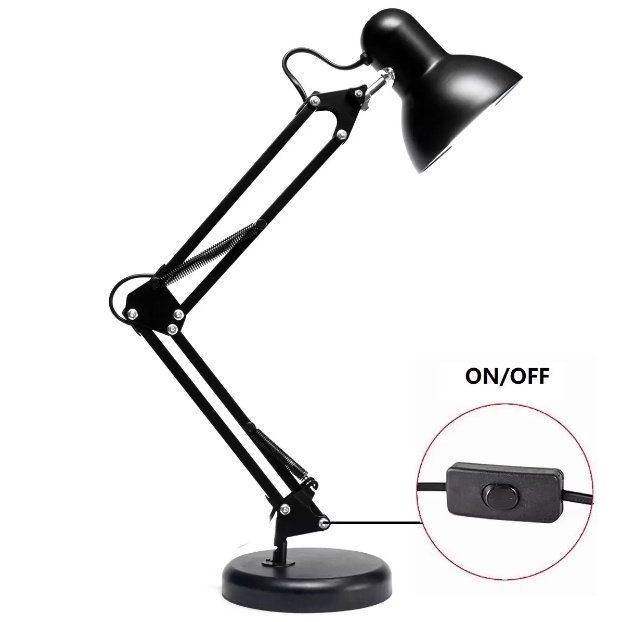 Luminária Pixar Mesa Abajour de Metal para Estudo Articulável Dobrável com Base Articulada...