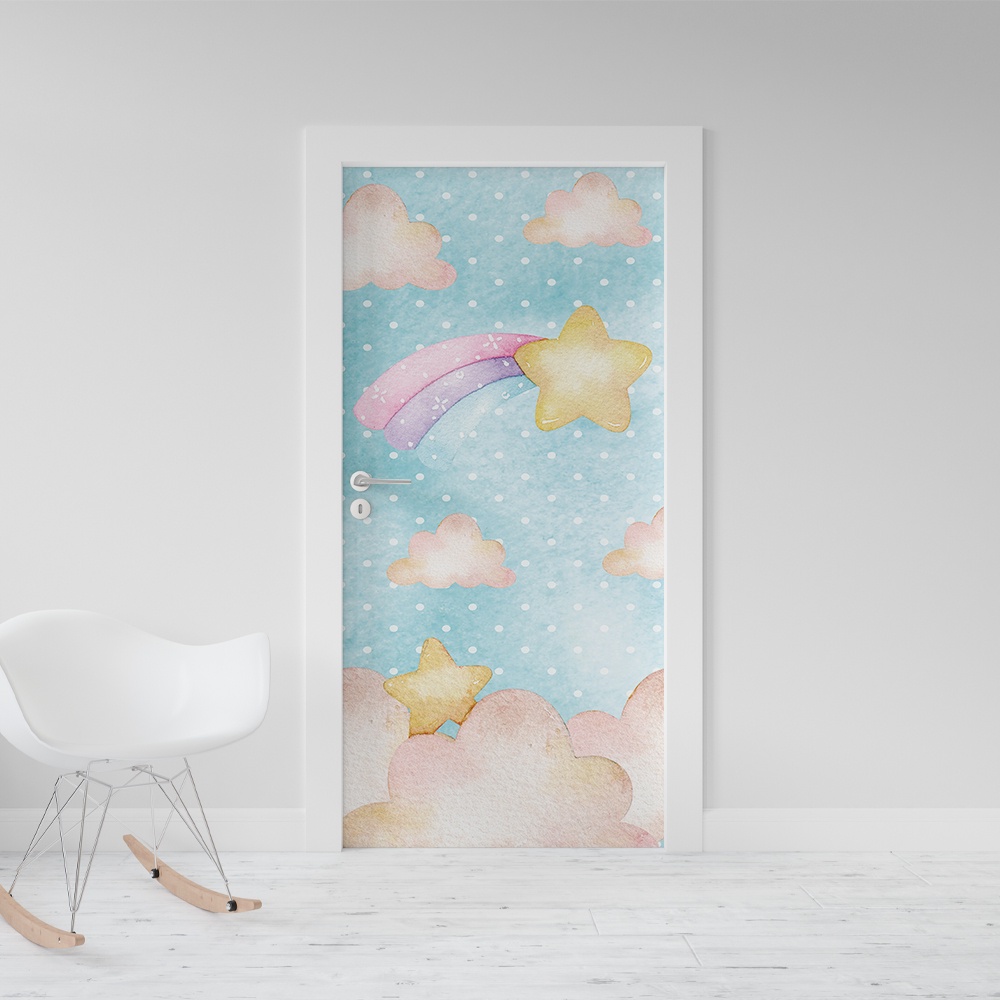 Adesivo Decorativo De Porta Arco Iris 6