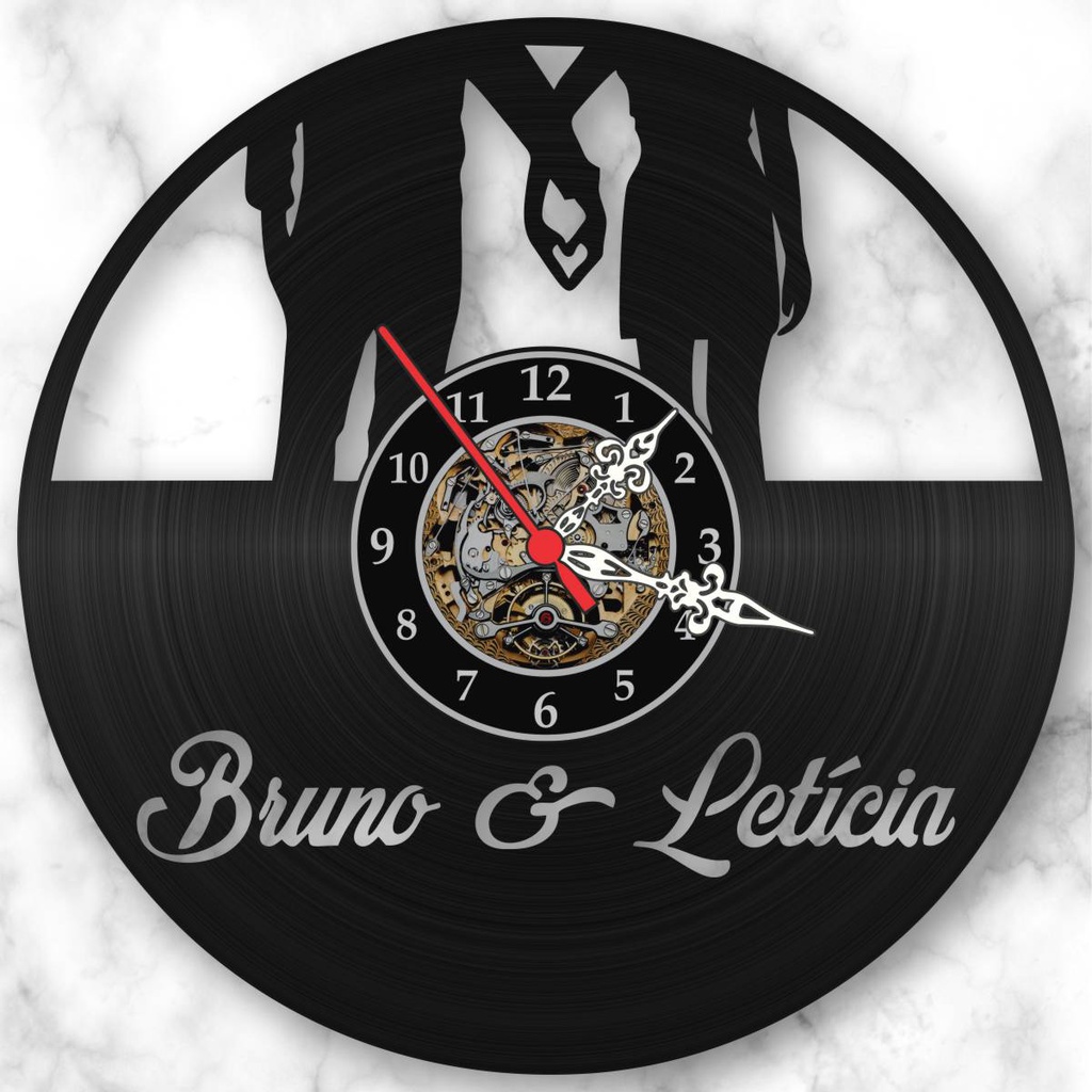 Relógio de Parede Casal Mãos dadas Personalizado Nomes Presente Casal Dia Dos Namorados Amor Coração Decoração Retrô Vintage Contemporânea Disco de Vinil Promoção em Oferta na Shopee