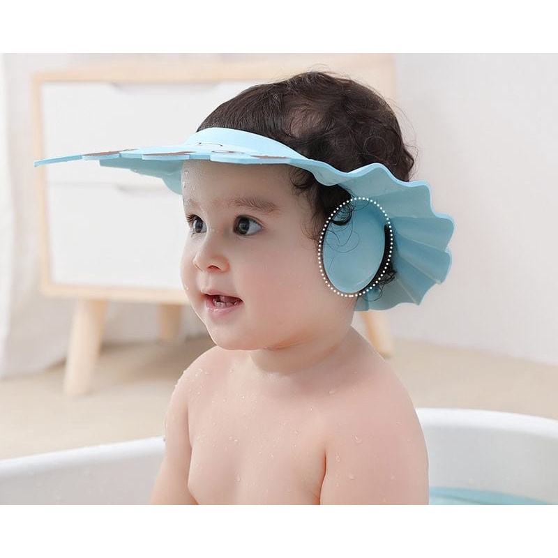 Chapéu de banho lava cabeça protetor viseira para bebês e crianças