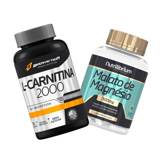 Kit L-carnitina 2000mg 90 Caps + Magnésio Malato 60 Cápsulas