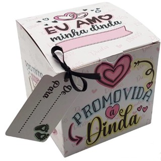 Embalagem Decorada para Caneca ou presente (Eu Amo Meu Dindo ou Eu Amo Minha Dinda) - 2 Unidades