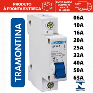 Disjuntor Monopolar Tramontina TDJ3 10,16,20,25,32,40,50,63A