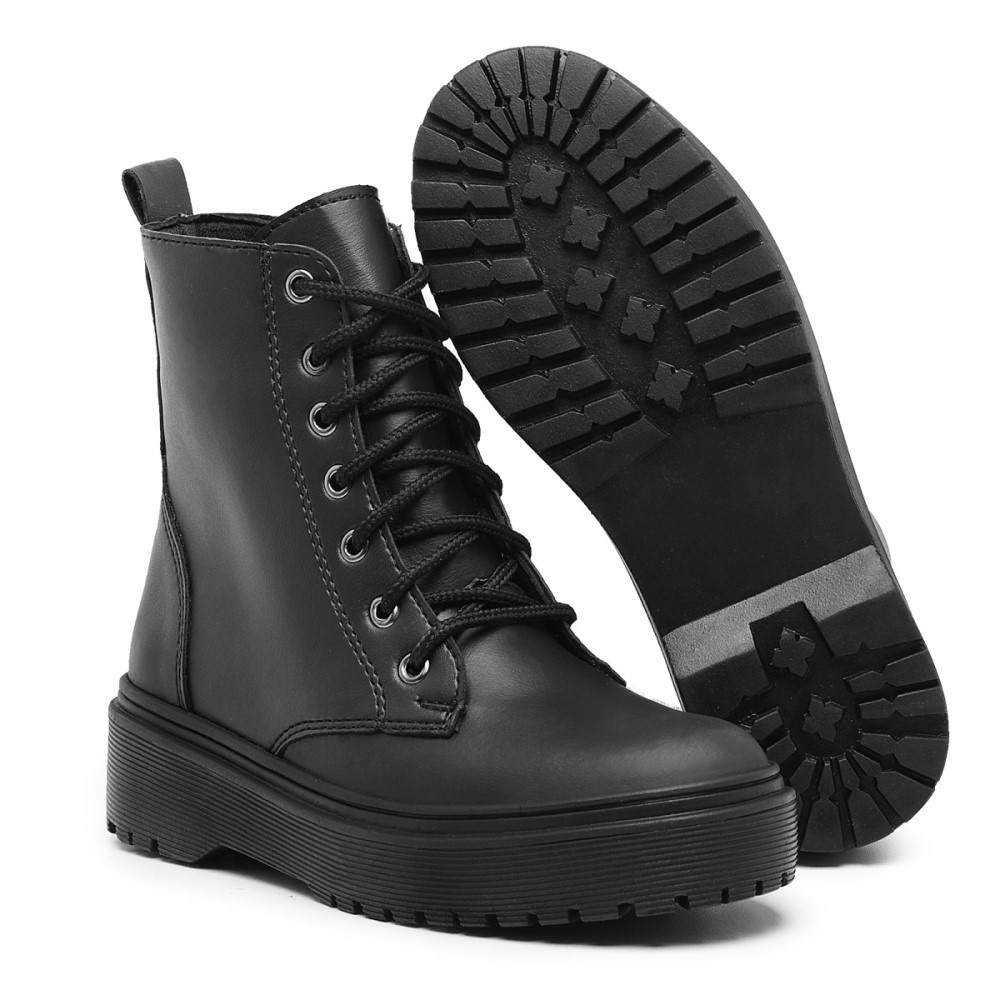 Coturno Feminino Bota Tratorada . em Oferta na Shopee