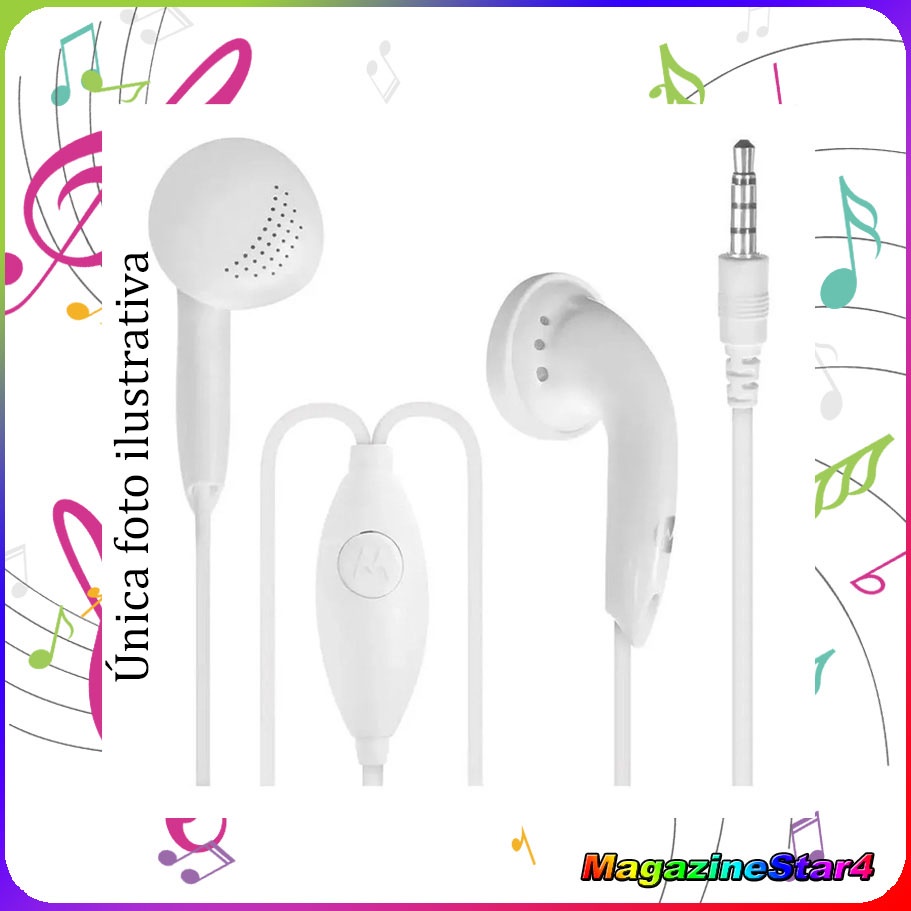 Fone de Ouvido Original com fio intra auricular para qualquer aparelho com entrada P2 Celular Smartphone, Notebook, Tablet, Computador, Tv, Som, Rádio