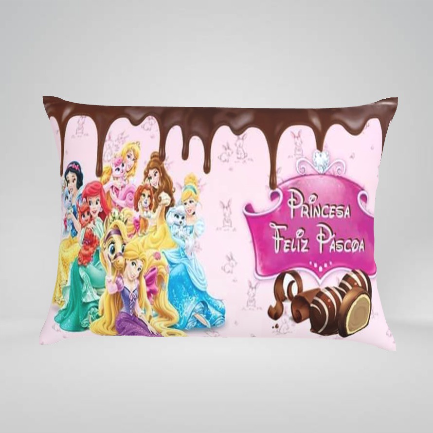 Almofada Princesas Disney Chocolate páscoa romântica vários temas lembrancinha aniversários festas personalizada
