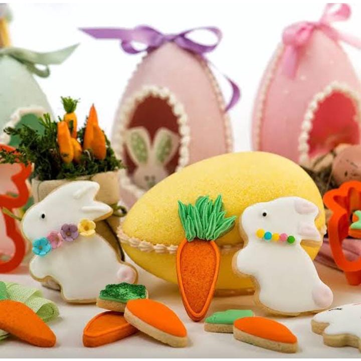 Kit Cortador Molde Páscoa Coelhinho Cenoura Chocolate Ovinho Biscuit Pasta Americana em Oferta na Shopee