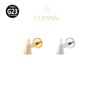 Piercing Helix Conch Labret Titânio PVD Triângulo Zircônia 《Lomiss semijoias》 em Oferta na Shopee