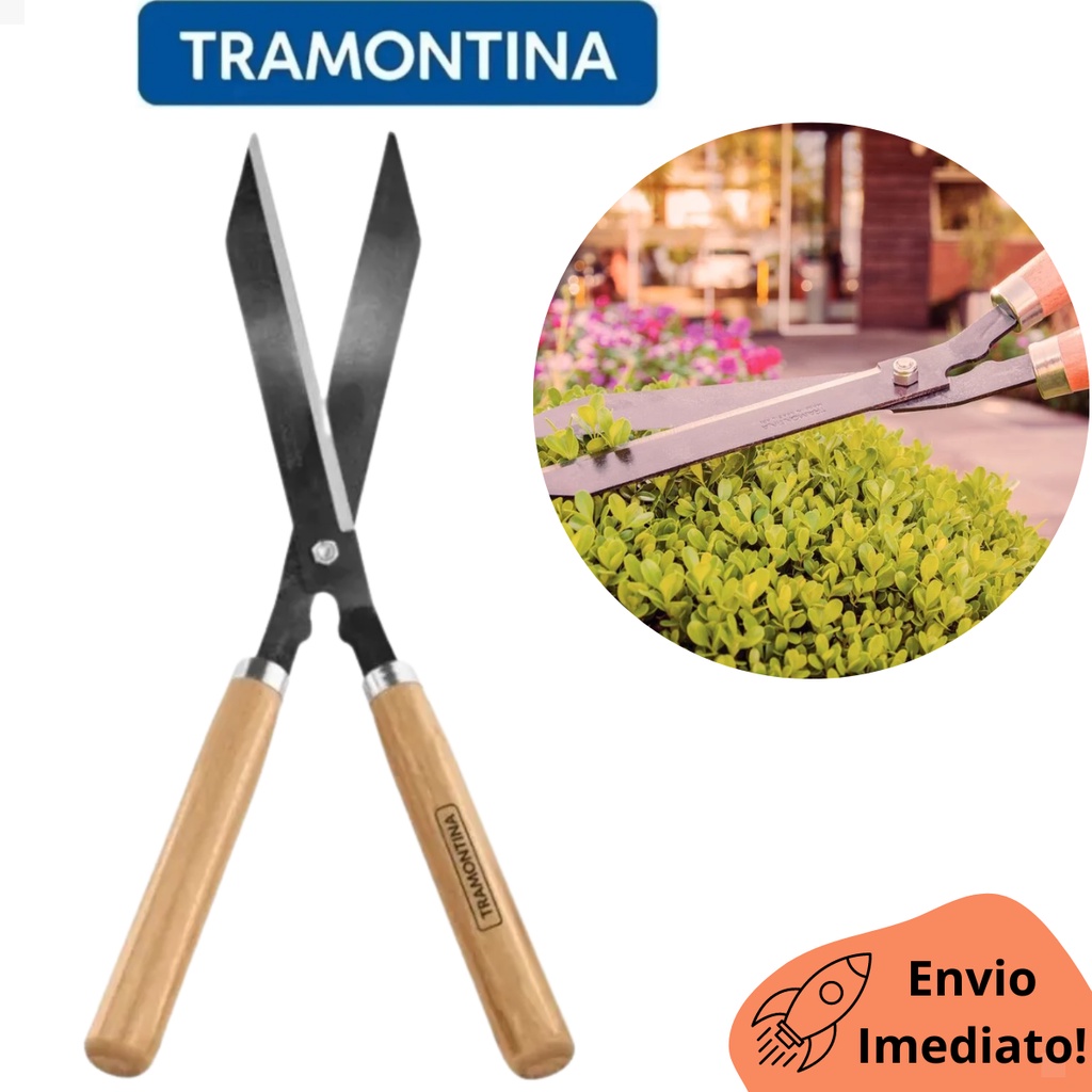 Tesoura Para Poda Cerca Viva Grama Jardinagem Tramontina e Acabamento Arbustos para aparar Grama