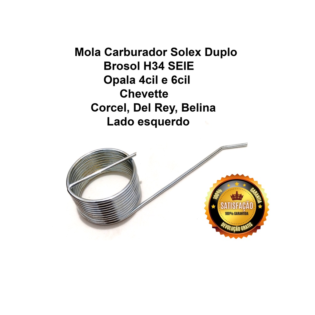 Mola Retorno  Cabo Acelerador Carburador Solex Brosol Duplo Opala Corcel H34 Seie