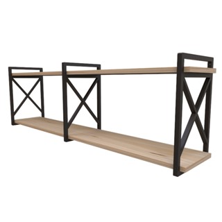 Prateleira estilo industrial Flutuante 20cm x 115cm Suspensa em Parede - Kit Completo