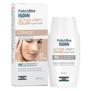 Clareador Facial Isdin - FotoUltra Active Unify Fusion Fluid Color FPS 99 - 50ml