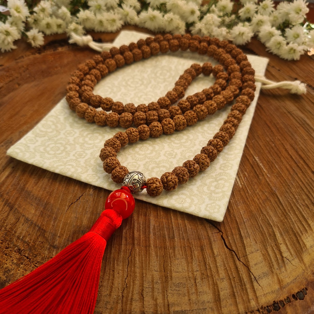Japamala de Rudraksha 108 Contas Colar Semente Meditação Hooponopono