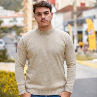 Suéter Masculino Tricô Blusa De Frio Gola Redonda Malha Grossa Envio Imediato em Oferta na Shopee