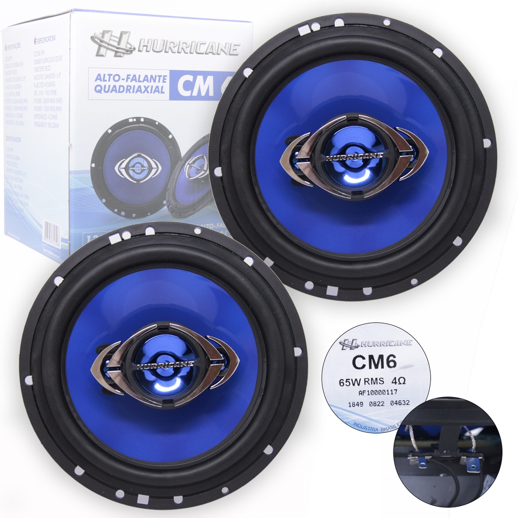 Par Alto Falante Quadriaxial 6 Polegadas CM6 - 130 Watts 4 Ohms Wrms Hurricane em Oferta na Shopee