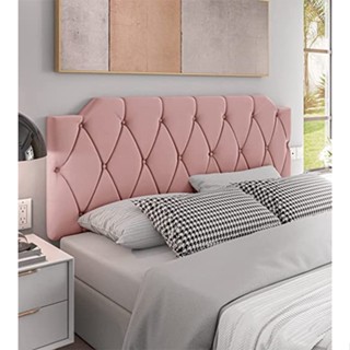 Painel Cabeceira Kelly Cama Casal 1.40 Estofada Suede Rose