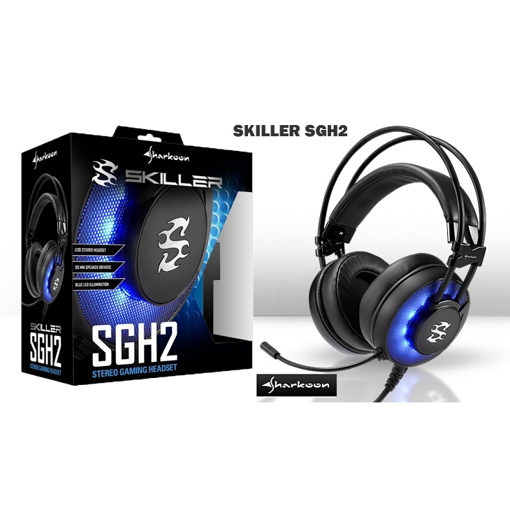 Headset Gamer Warrior 2.0 com LED USB Preto e Azul