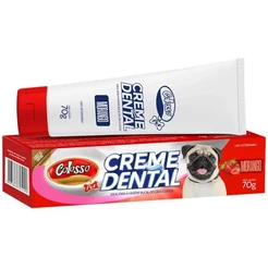 Creme Dental Pet Colosso Pasta de Dente para Cães Sabor Morango 70 gr