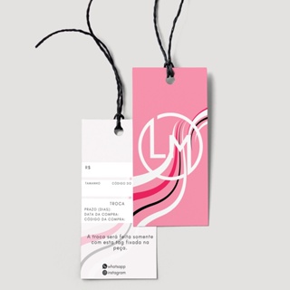 Tag Etiqueta Roupas Personalizada (ENVIE SUA LOGO) Frente e Verso Coloridos 30, 50 e 100 unidades em Oferta na Shopee