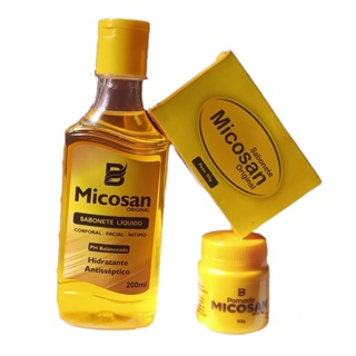 KIT 3 Sabonete Líquido PomadaCreme  Sabonete Barra  Micosan Tratamento Micose Em Geral e Clareador em Oferta na Shopee