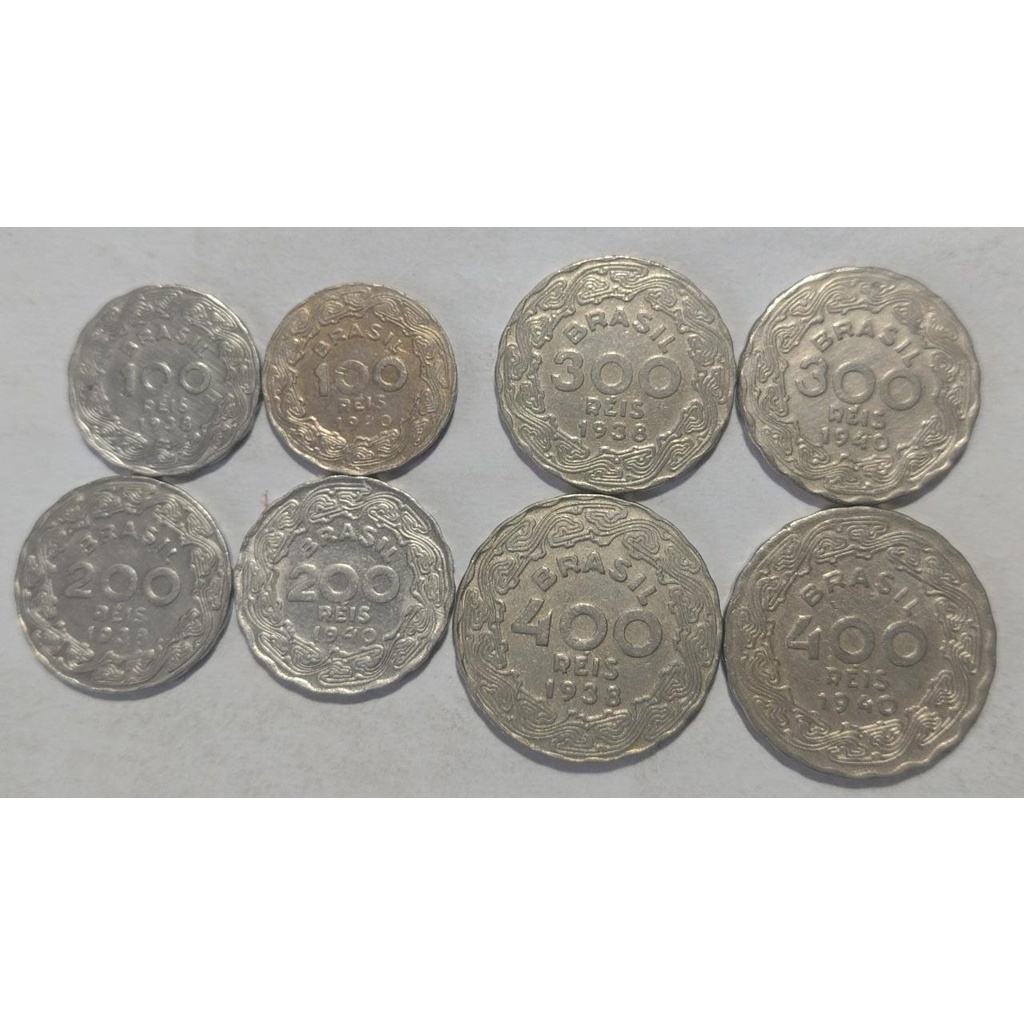 SERIE MOEDA GETULIO VARGAS 100/200/300 E 400 REIS 1938 E 1940 - S902