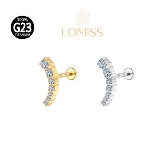 Piercing Helix Conch Labret Titânio PVD Cluster 7 Zircônias《Lomiss semijoias》